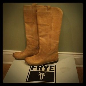 Paige Tall Riding boot, saddle color. Sz 8.5